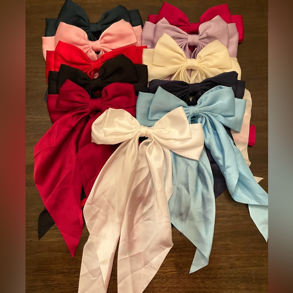 11 Large Clip On Colorful Bows